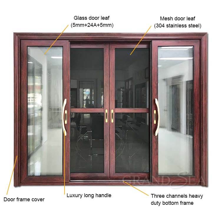 aluminum double glazed sliding door