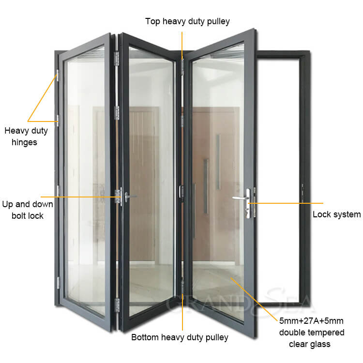 aluminum glass folding door