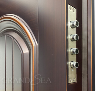 copper color metal doors