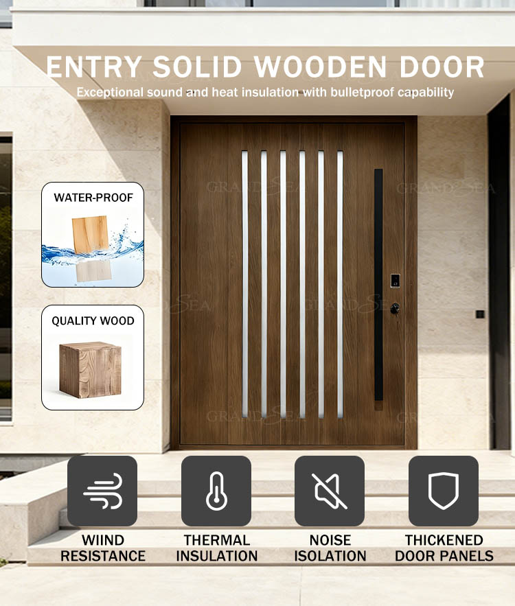 Wood solid pivot door