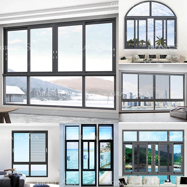 narrow slim frame aluminum sliding window