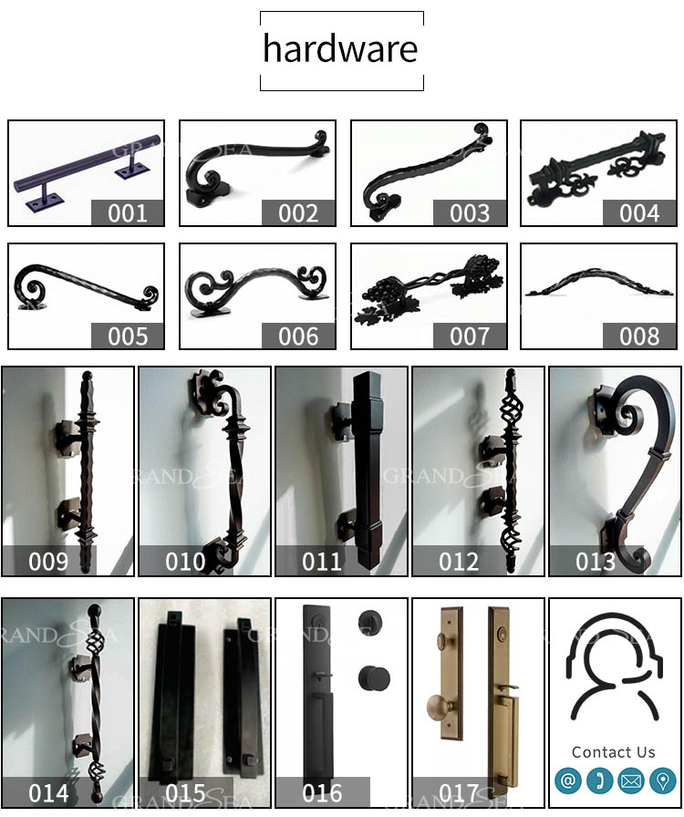 European wrought iron entry door