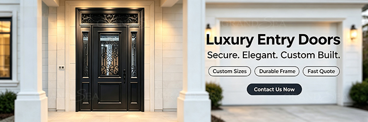 entry door with wrought iron