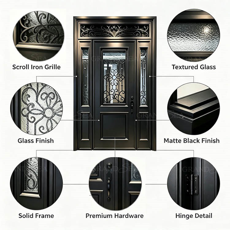 Wrought iron door entry