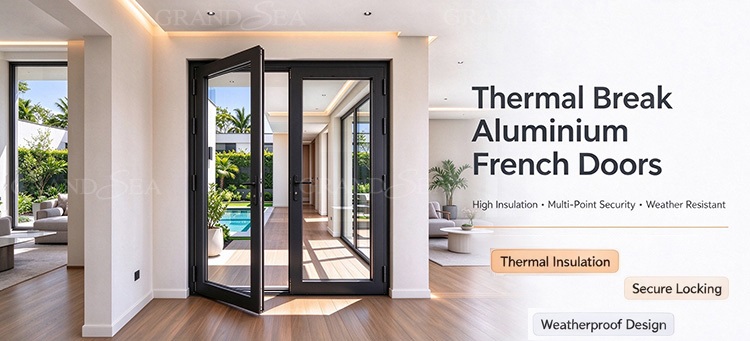thermal break aluminium french doors