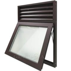 ventana de toldo con marco de aluminio