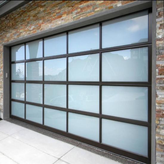 Puerta de garaje de vidrio de aluminio