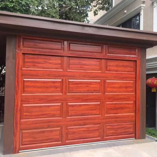 Puerta de garaje de madera de madera de aluminio