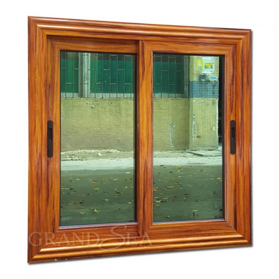 ventana corredera de aluminio de grano de madera