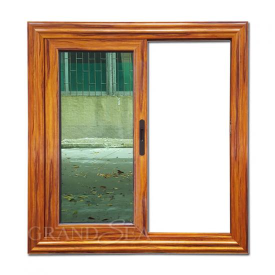 wooden grain aluminum sliding window