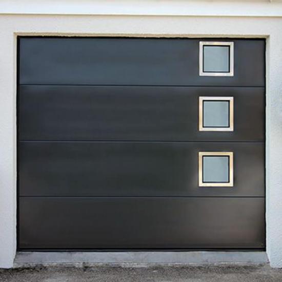 Diseño de puerta de garaje negro