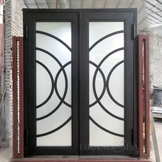 black wrought iron door