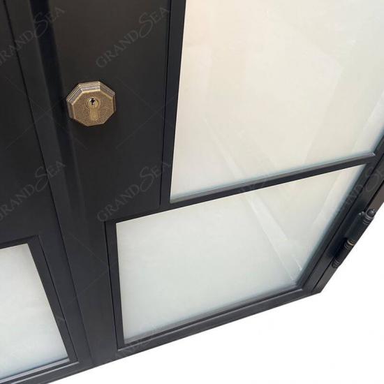 simple design wrought iron door