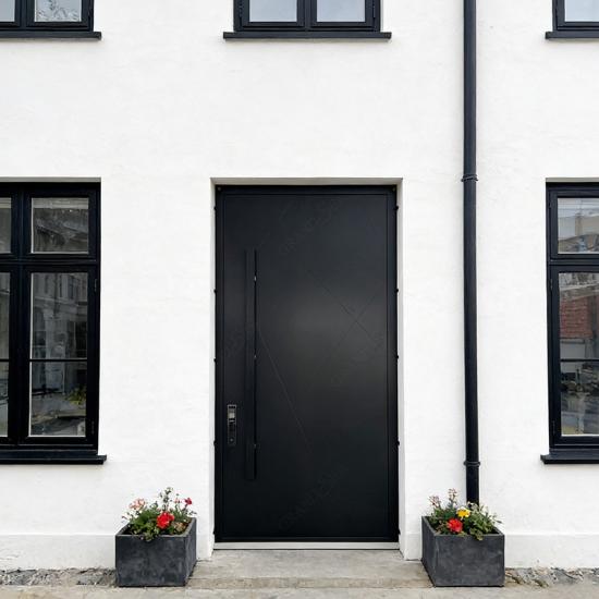 puerta pivotante de aluminio de gran tamaño