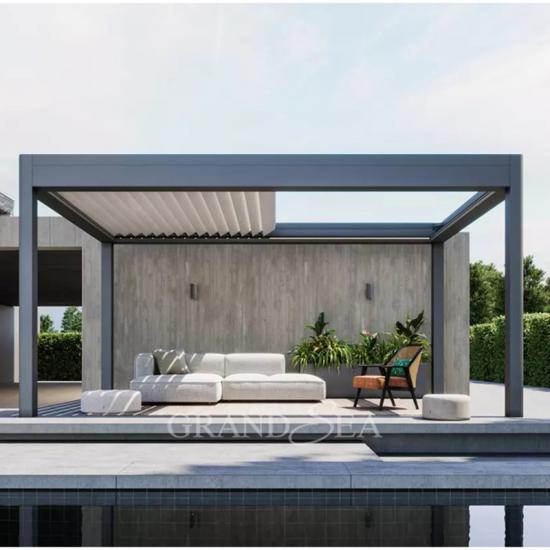 pérgola de lujo con lamas de aluminio