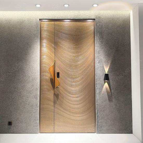puerta frontal de metal de aluminio fundido