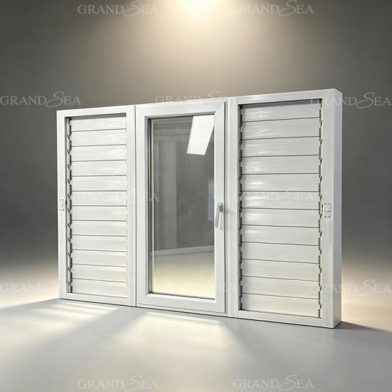 ventana de lamas de aluminio blanca