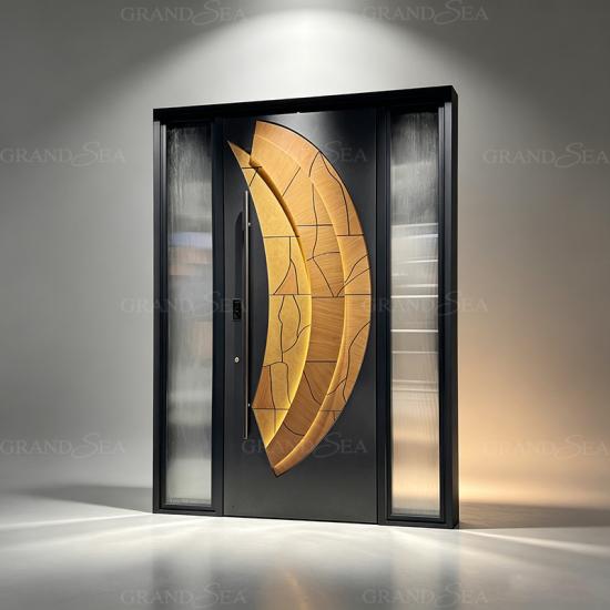 puertas pivotantes de aluminio modernas