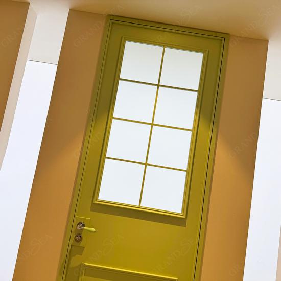 Retro aluminum frosted glass door