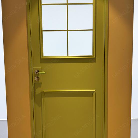 Retro aluminum frosted glass door