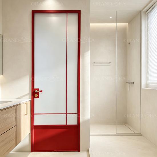 Puerta retro de aluminio y vidrio
