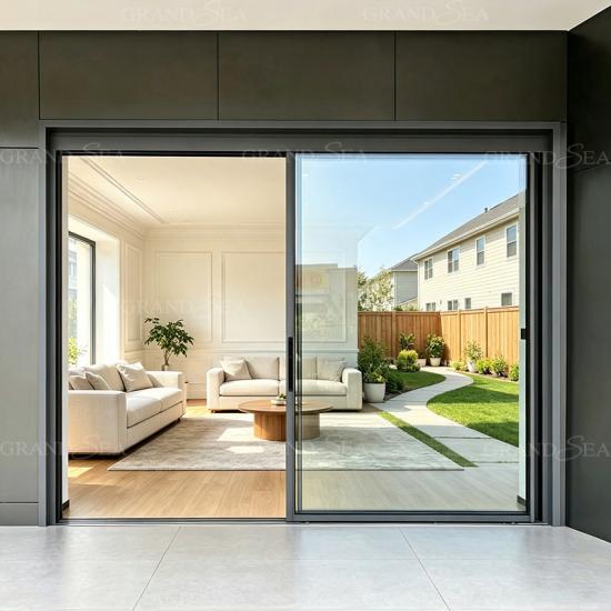 puerta corredera de vidrio inteligente de aluminio