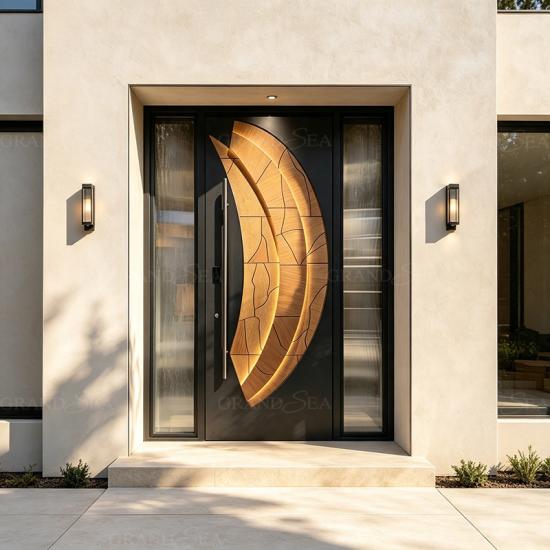 puertas pivotantes de aluminio modernas