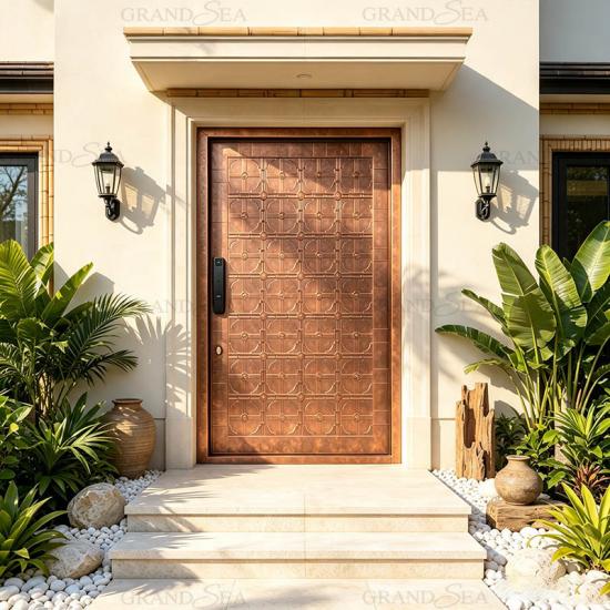Puerta pivotante tallada en 3D