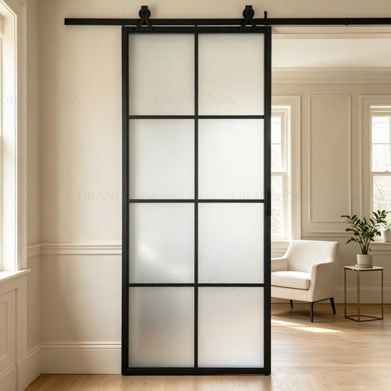 puertas de granero con vidrio